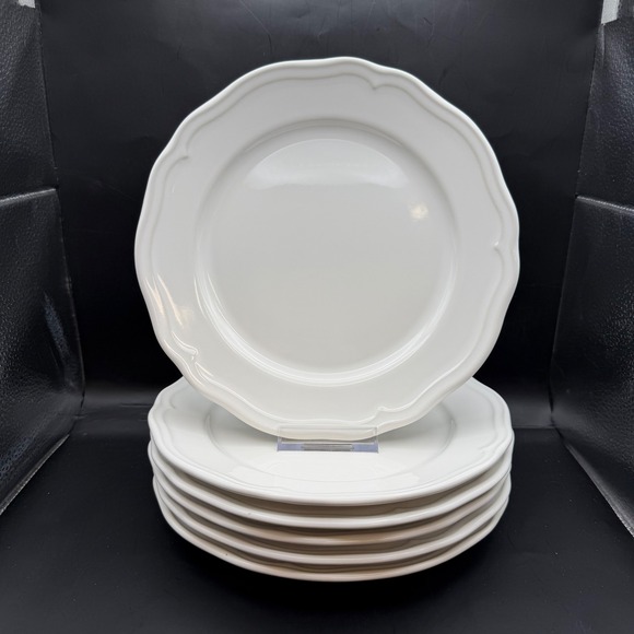 IKEA Arv White Scalloped Salad Dessert Plates 8.75/9 Inch Set of 6 Turkey 21464 - Picture 1 of 4